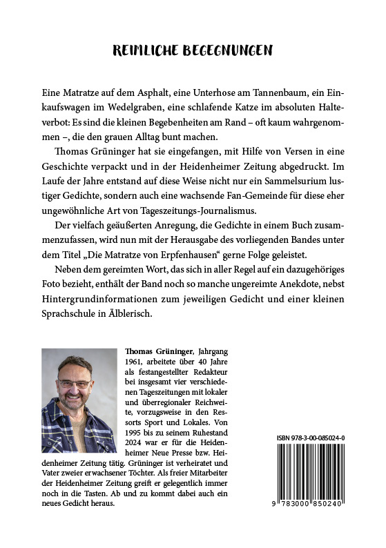 Die Matratze von Erpfenhausen - Rückseite HZ-Shop - Buch - Die Matratze von Erpfenhausen